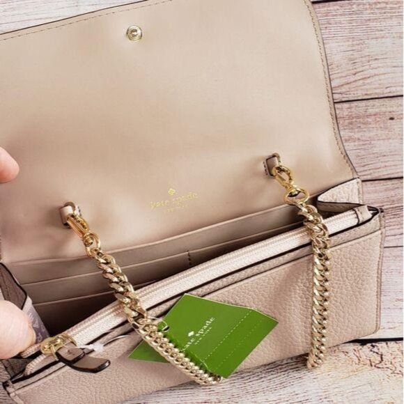 NWT Kate Spade Leather Milou Rosewood Place Wallet w/ Removable Chain Handle - Picture 6 of 9